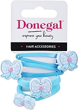 Fragrances, Perfumes, Cosmetics Hair Clips & Ties Set, FA-5663+1, blue with bows - Donegal