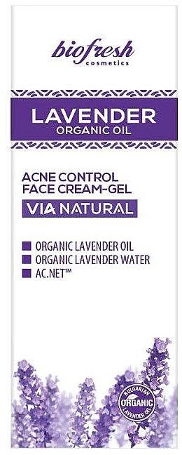 Acne Control Face Cream Gel - BioFresh Lavender Organic Oil Acne Control Face Cream-Gel — photo N2