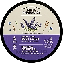 Sugar & Salt Body Scrub with Lavender & Linseed Oil - Green Pharmacy — photo N1