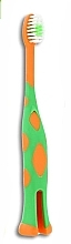 Fragrances, Perfumes, Cosmetics Kids Toothbrush, soft, 3+ years, orange and green - Wellbee Travel Toothbrush For Kids