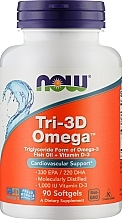 Capsules "Omega-3" with Vitamin D - Now Foods Tri-3D Omega Softgels — photo N1