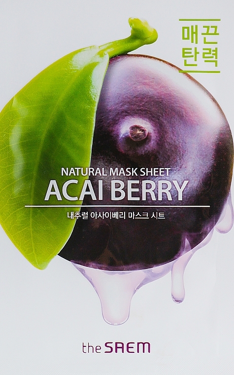 Acai Berry Sheet Mask - The Saem Natural Acai Berry Mask Sheet — photo N2