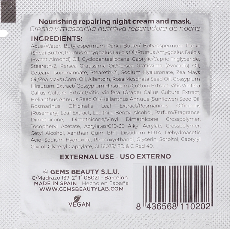 GIFT! Nourishing & Repairing Night Cream - Gemma's Dream Repair DNA Stem Cells Cream (sample) — photo N2