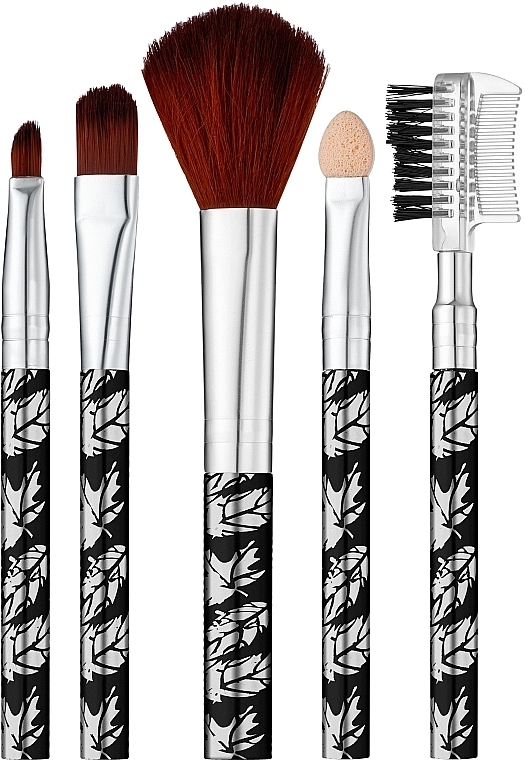 Makeup Brush Set, 5 pcs, BR-2532/1, leaves - La Rosa — photo N1