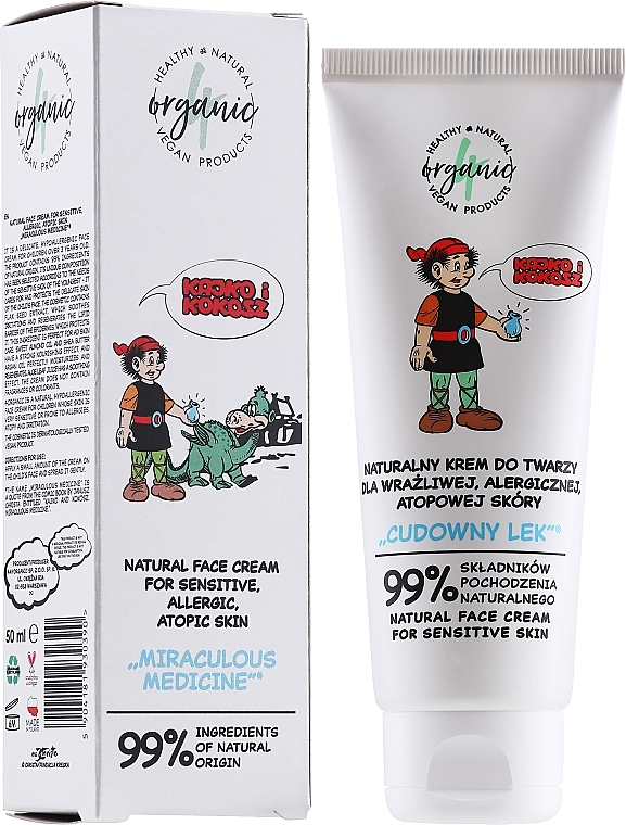 Natural Face Cream for sensitive, atopic and allergy-prone skin Kajko and Kokosh 'Wonderful Treatment' - 4Organic — photo N8