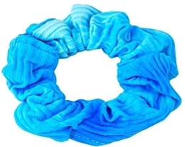 Large Ribbed Scrunchie, blue - Lolita Accessories — photo N1