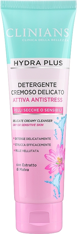 Creamy Cleanser for Dry & Sensitive Skin - Clinians Hydra Plus Attiva Antistress Delicate Creamy Cleanser — photo N1