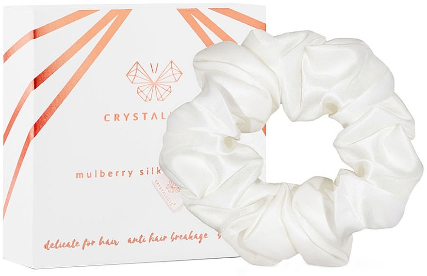 Silk Elastic Hair Band, ivory - Crystallove — photo N1