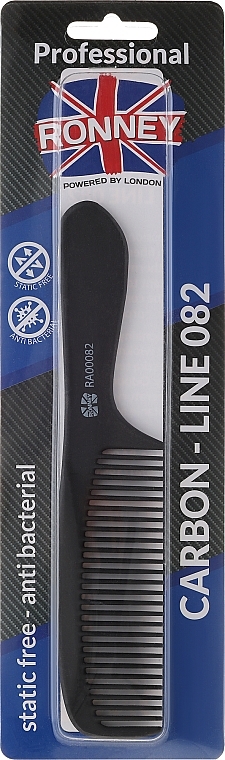 Hair Brush, 195 mm - Ronney Professional Carbon Comb Line 082 — photo N2