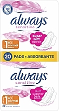 Sanitary Pads, 20pcs - Always Ultra Normal Sensitive Duo — photo N1