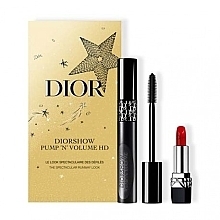 Fragrances, Perfumes, Cosmetics Set - Dior Diorshow Pump 'N' Volume HD Gift Set (mascara/6ml + lipstick/1.5g)