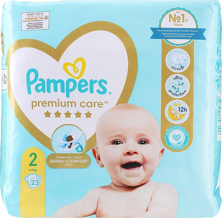 Pampers Premium Care Newborn Diapers (4-8 kg), 23 pcs. - Pampers — photo N4