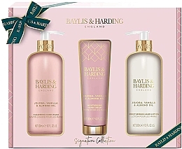 Fragrances, Perfumes, Cosmetics Set - Baylis & Harding Jojoba, Vanilla & Almond Oil Hand Care Gift Set (h/cr/130ml + h/wash/300ml + h/b/lot/300ml)