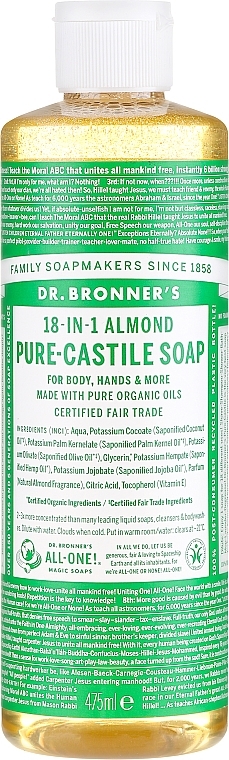 Liquid Soap "Almond" - Dr. Bronner’s 18-in-1 Pure Castile Soap Almond — photo N5