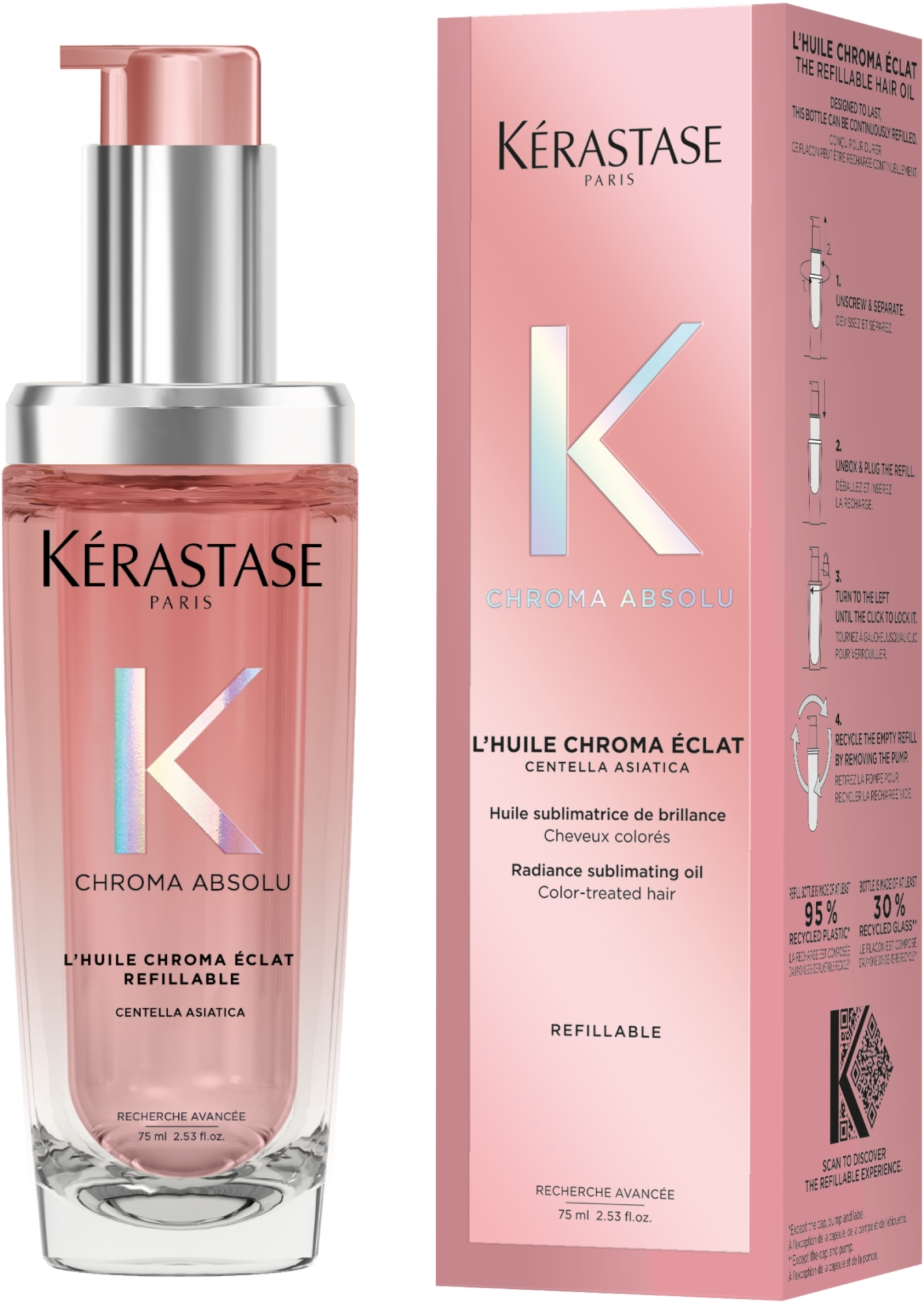 Shiny Hair Oil - Kerastase Chroma Absolu Radiance Sublimating Oil Refillable — photo 75 ml