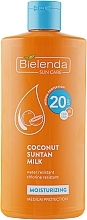 Fragrances, Perfumes, Cosmetics Coconut Sun Lotion SPF 20 - Bielenda Bikini Moisturizing Suntan Milk Medium Protection