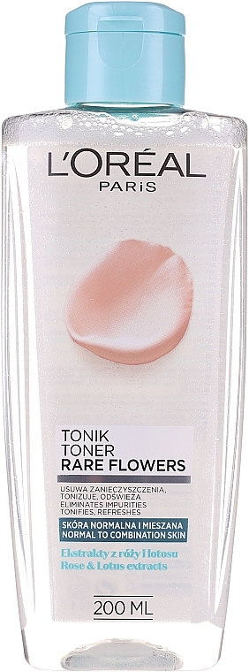 Cleansing Tonic for Normal & Combination Skin - L'Oreal Paris Rare Flowers Tonic for Normal and Combinating Skin — photo N2