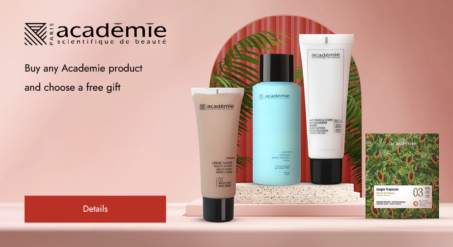 Buy any Academie product and choose a free gift