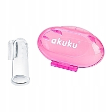 Silicone Toothbrush Massager with Container, pink - Akuku — photo N2