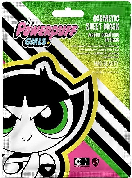 Face Mask - Mad Beauty Powerpuff Girls Cosmetic Sheet Mask Buttercup — photo N1