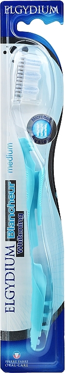 Whitening Toothbrush, medium, transparent blue - Elgydium Whitening Medium — photo N1