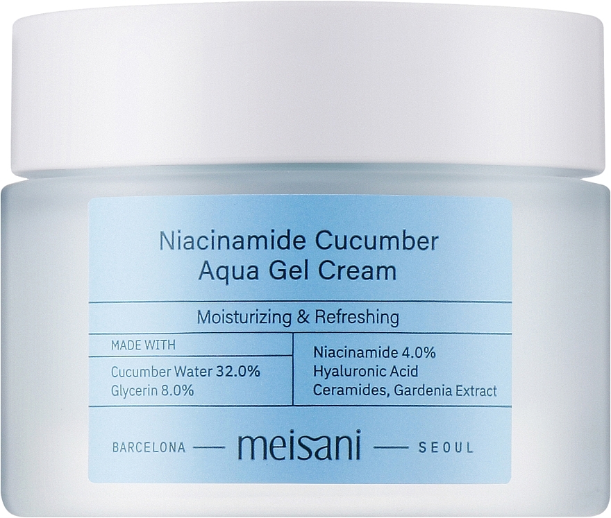 Moisturising Face Cream Gel - Meisani Niacinamide Cucumber Aqua Gel Cream — photo N1