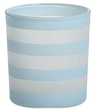 Fragrances, Perfumes, Cosmetics Candlestick, striped light blue - Yankee Candle Coastal Stripe Votive Light Blue Holder