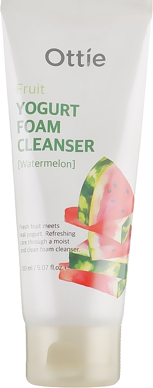 Fruit Yoghurt Facial Foam - Ottie Fruits Yogurt Foam Cleanser Watermelon — photo N1