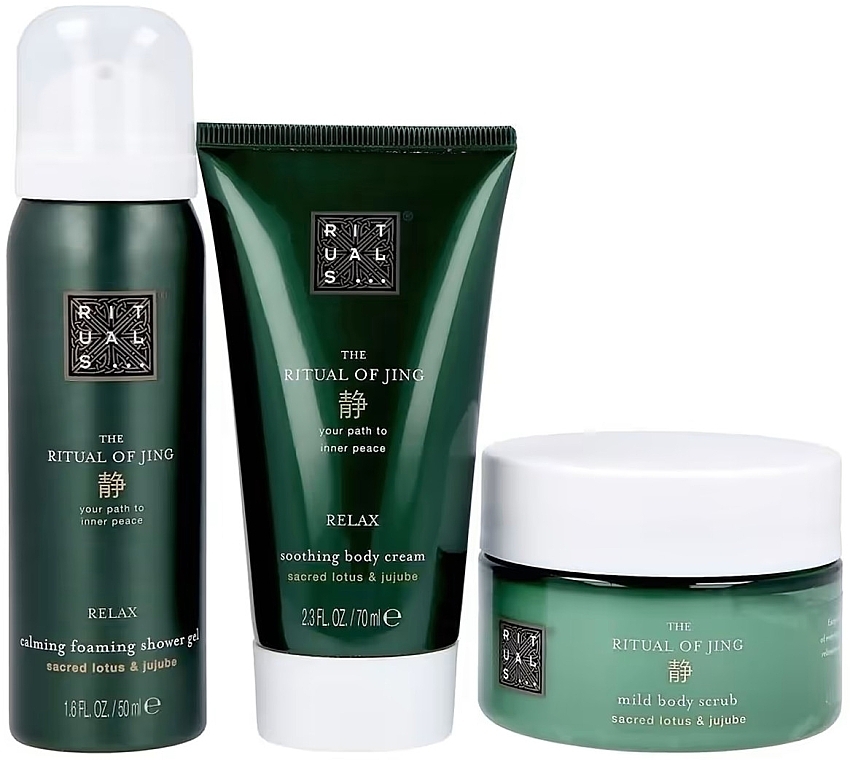 Set - Rituals The Ritual of Jing Trial Set (foam/50ml + cr/70ml + scr/125g) — photo N2