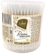 Cotton Buds in a Jar, 200 pcs - Mattes Lybar Bamboo Cotton Sticks — photo N1