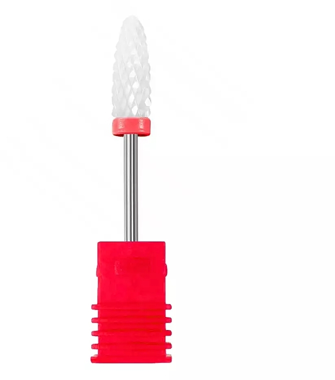 Cone Ceramic Nail Drill Bit, red - Sleek Shine — photo N1