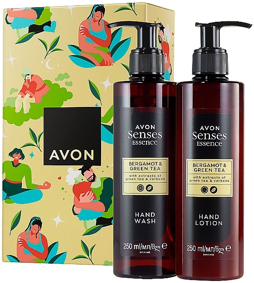 Bergamot & Green Tea Set - Avon Senses Essence Duo Gift Set Bergamot & Green Tea (h/wash/250ml + h/lot/250ml) — photo N1