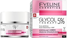 Fragrances, Perfumes, Cosmetics Correction Face Cream - Eveline Glycol Therapy Face Kream Night