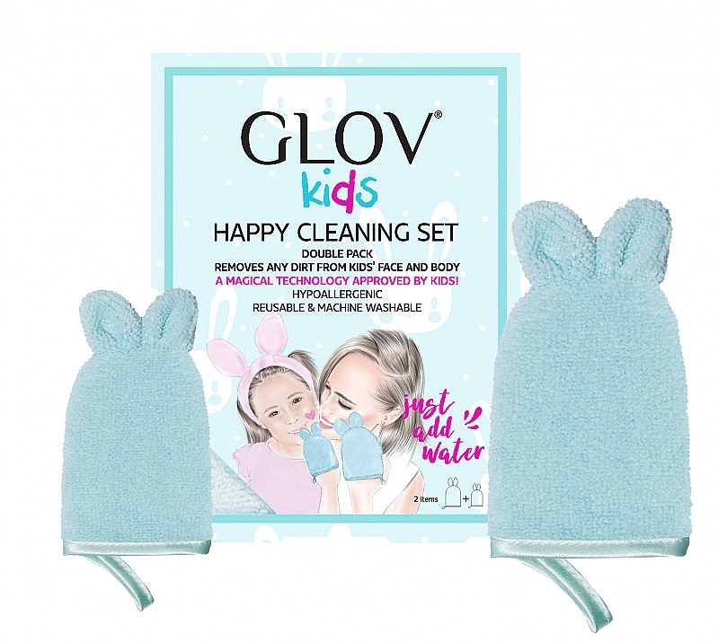 Set - Glov Kids Happy Cleaning Set Blue (big/glove/1pcs + small/glove/1pcs) — photo N1