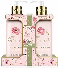 Set - Baylis & Harding Royale Garden Rose, Poppy & Vanilla Luxury Hand Care Gift Set (h/soap/300 ml + b/h/lot/300 ml) — photo N1