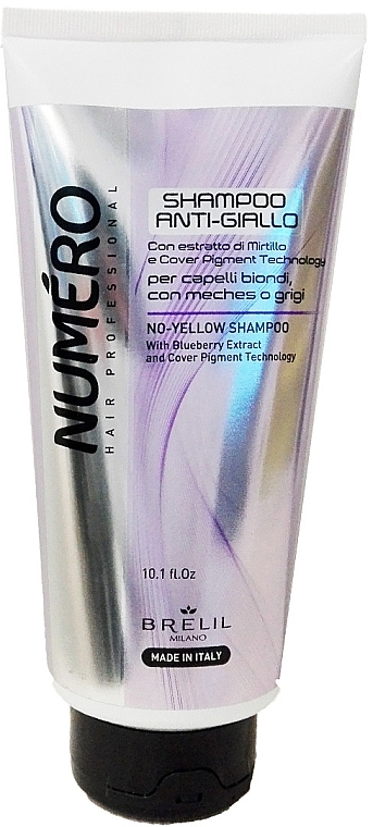 Anti-Yellow Shampoo for Blonde Hair - Brelil Numero No Yellow Shampoo — photo N1