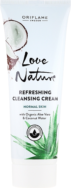 Cleansing Face Cream with Organic Aloe and Water - Oriflame Love Nature Refreshing Cleansing Cream — photo N1