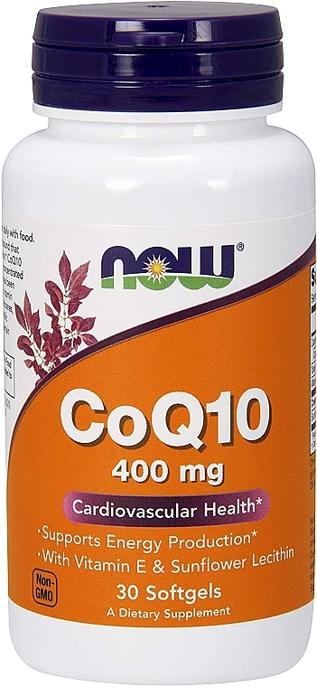 Coenzyme Q10, 400 mg, 30 gel capsules - Now Foods CoQ10 With Vitamin E + Lecithin — photo N1