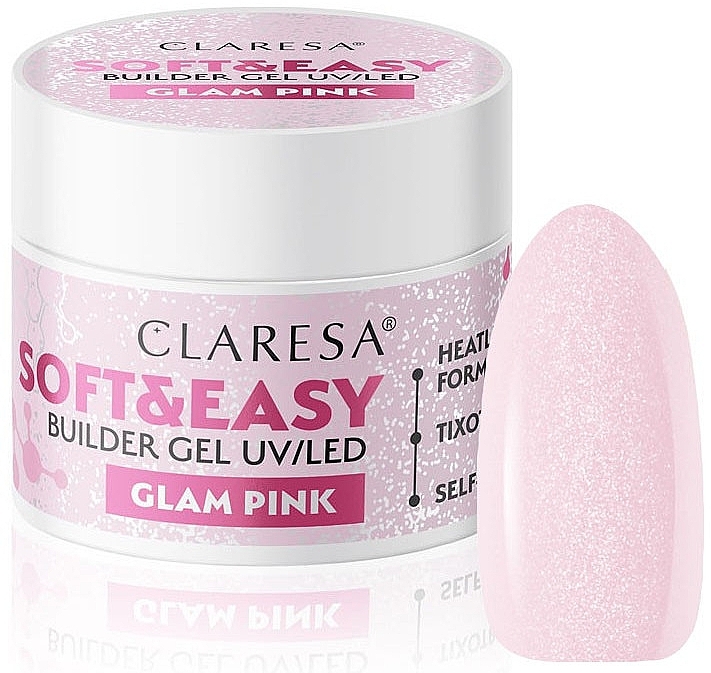 Builder Gel - Claresa Soft & Easy Builder Gel UV/LED Glam Pink — photo N1