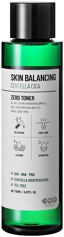 Soothing Face Toner - Dearboo Skin Balancing Centella Cica Zero Toner — photo N1