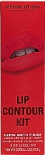 Makeup Revolution Lip Contour Kit Sassy Red (lipstick/3ml + l/pencil/0.8g) - Lip Makeup Set — photo N1