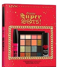 Set - NYX Professional Gimme Super Stars Glam Side (mascara/10ml + lipstick/3.5g + eye/palette/13.28g) — photo N2