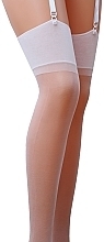 Fragrances, Perfumes, Cosmetics Garter Stockings ST001, 17 Den, white - Passion