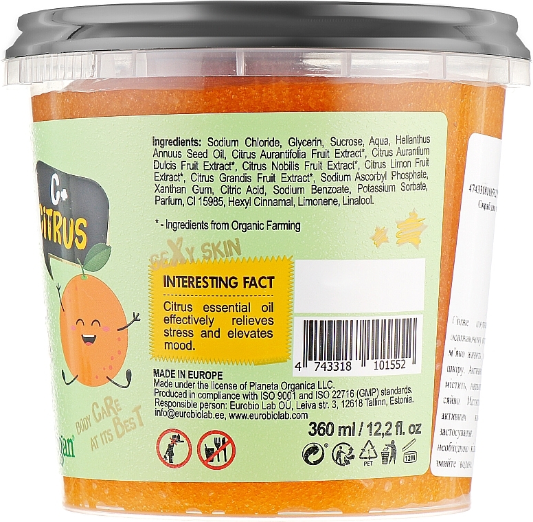 Body Scrub "C+Citrus" - Planeta Organica C+Citrus Body Scrub — photo N4