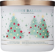 Fragrances, Perfumes, Cosmetics 3-Wick Scented Candle - Bath and Body Fresh Balsam Scented Candle