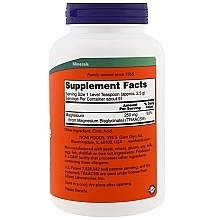 Magnesium Bisglycinate Minerals, 250 mg, powder - Now Foods Magnesium Bisglycinate Powder — photo N2