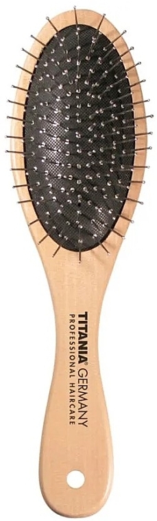 Massage Wooden Brush, oval - Titania — photo N1