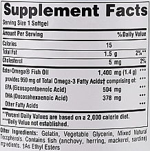 Omega-3, in gel capsules - Puritan's Pride Triple Strength Omega-3 Fish Oil 1400mg — photo N4