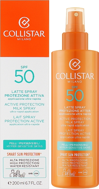 Sunscreen Spray SPF50 - Collistar Sun Care Active Protection Milk Spray Ultra-Rapid Application SPF50 — photo N2