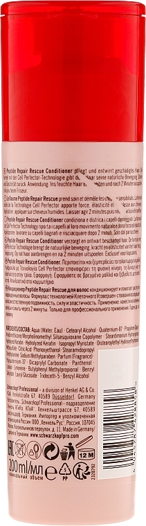 Conditioner - Schwarzkopf Professional BC Bonacure Peptide Repair Rescue Conditioner — photo N2